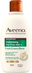 Scalp Soothing Haircare Volumising Shampoo, Fresh Green Blend, with Colloidal Oat Extract, for Fine Hair, Soothes Dry, Itchy & Flaky Scalp, pH Balanaced, Clinically Proven, 300ml