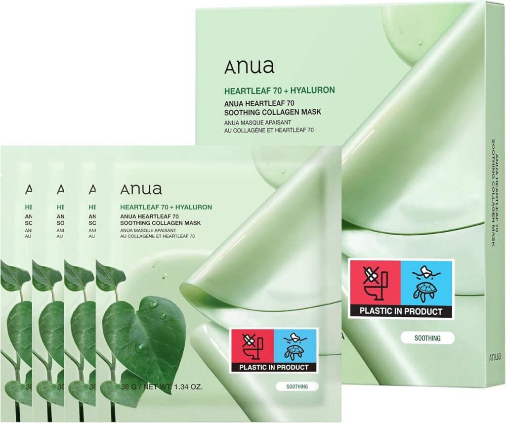 Heartleaf 70 Soothing Collagen Mask, 4ea